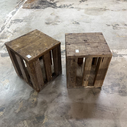 PAIR OF WOODEN CRATES-Thriftique Marketplace