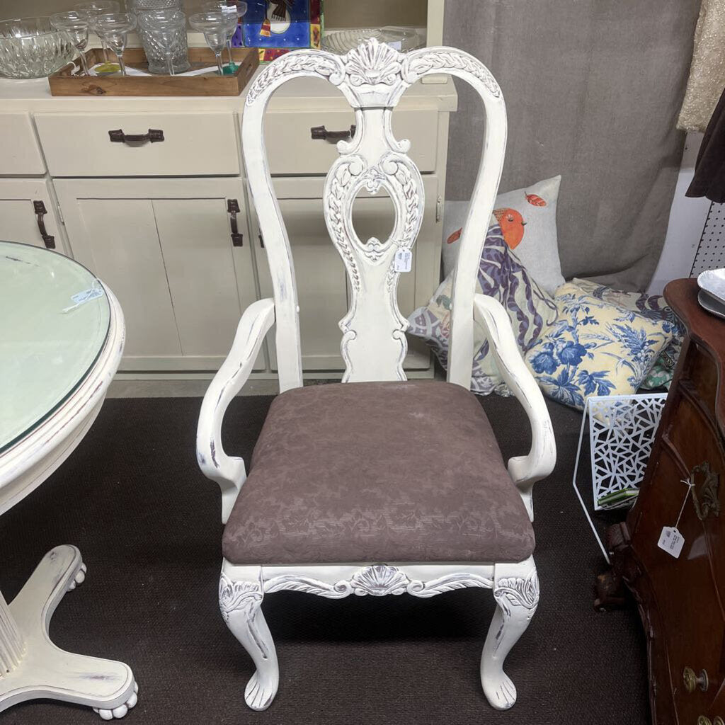 WHITE DISTRESSED SOLID WOOD CHAIRS - PLEASE READ DESCRIPTION