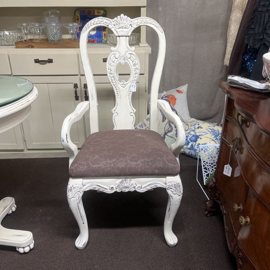 WHITE DISTRESSED SOLID WOOD CHAIRS - PLEASE READ DESCRIPTION