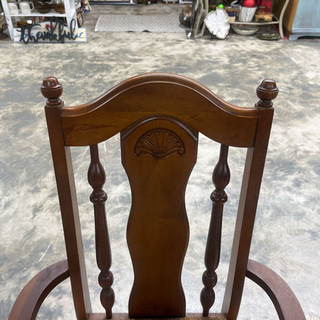 TWO SOLID WOOD CHAIRS (SOLD AS A PAIR) - PLEASE READ DESCRIPTION