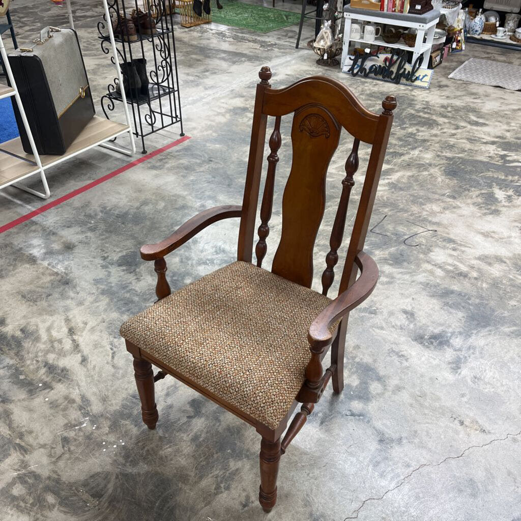 TWO SOLID WOOD CHAIRS (SOLD AS A PAIR) - PLEASE READ DESCRIPTION