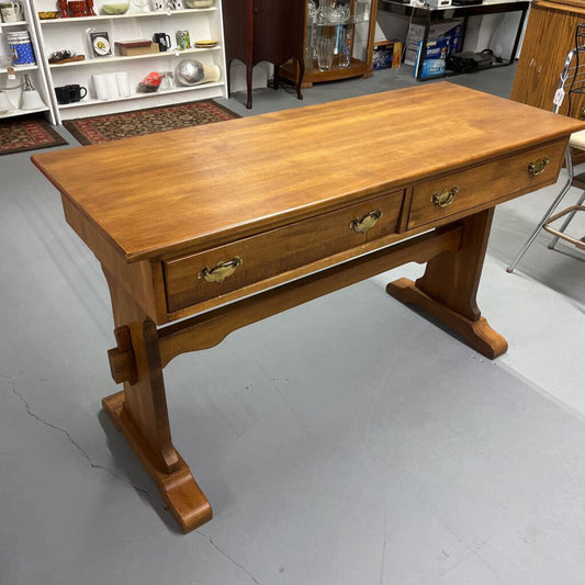 ETHAN ALLEN SOLID WOOD 2 DRAWER DESK
