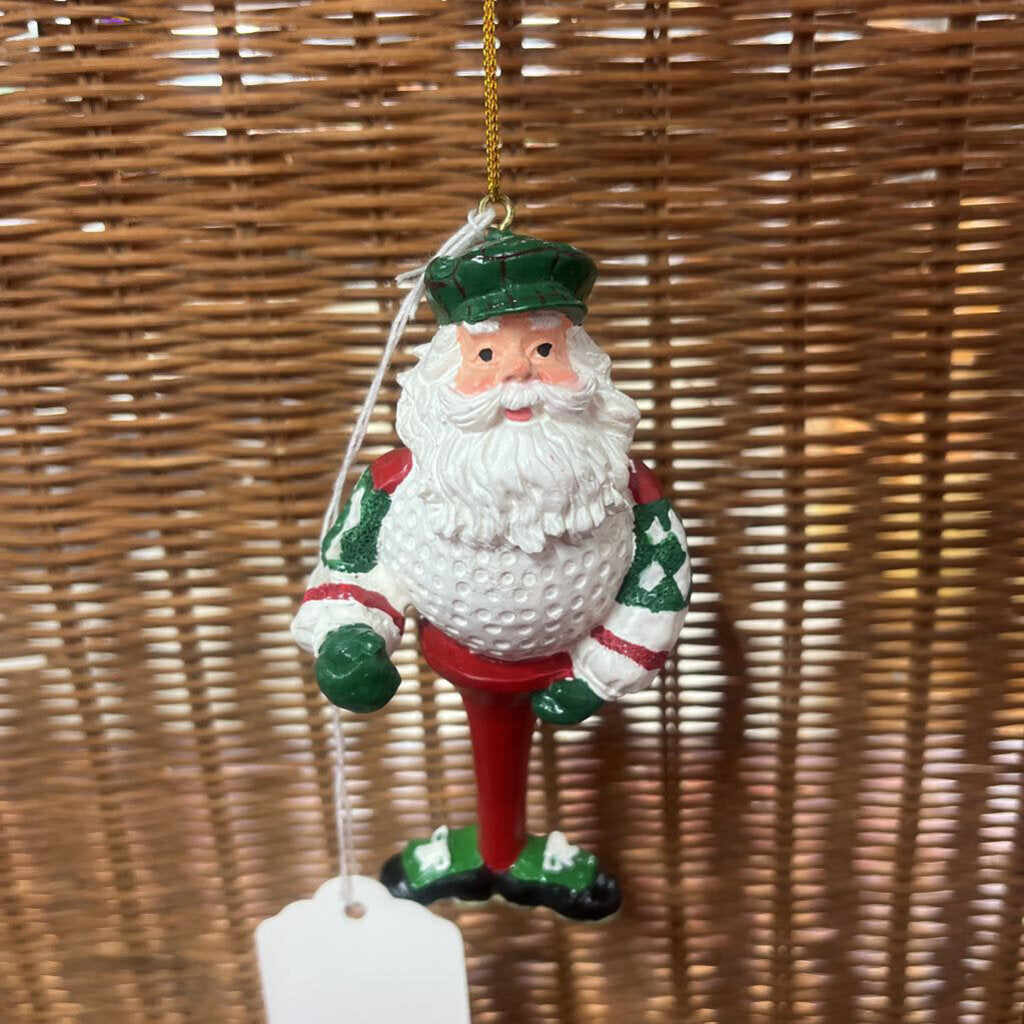 GOLF BALL SANTA ORNAMENT