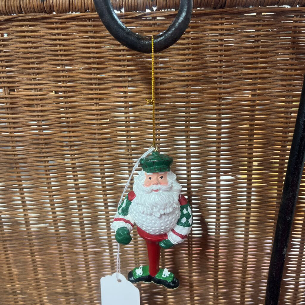 GOLF BALL SANTA ORNAMENT