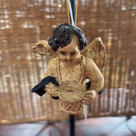 VINTAGE DRUMMER ANGEL ORNAMENT