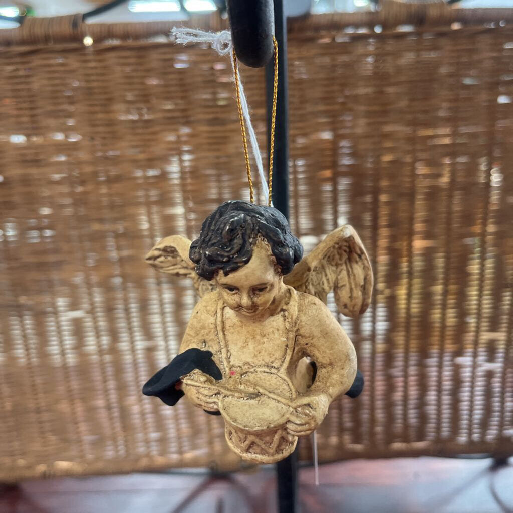 Vintage Drummer Angel Ornament
