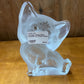 Vintage Viking Glass Frosted Cat Paperweight
