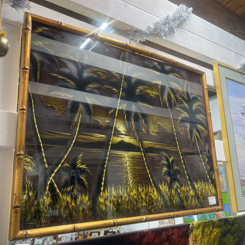 MID CENTURY MODERN FRAMED PALM ART WORK