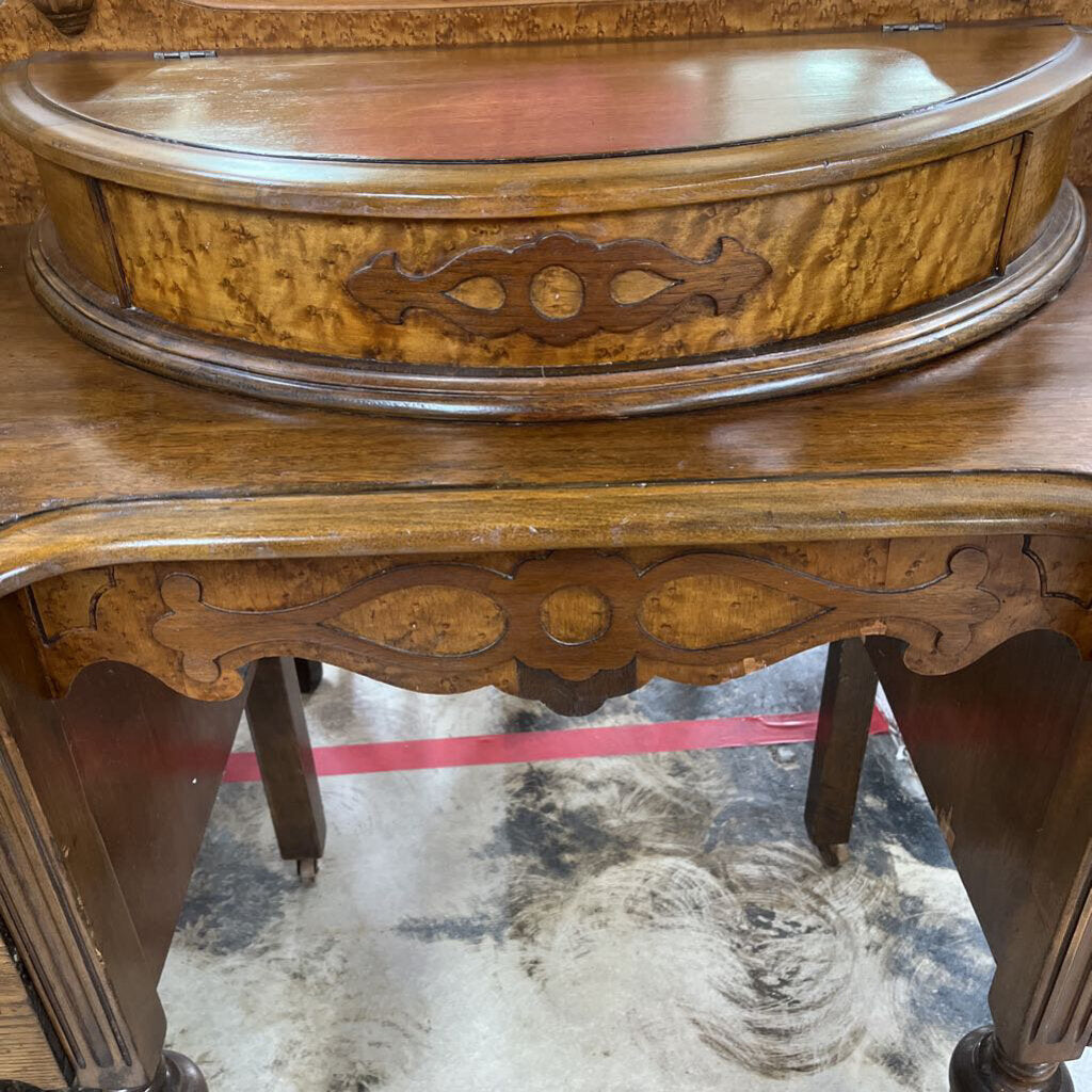 1930'S WOOD VANITY W/MIRROR