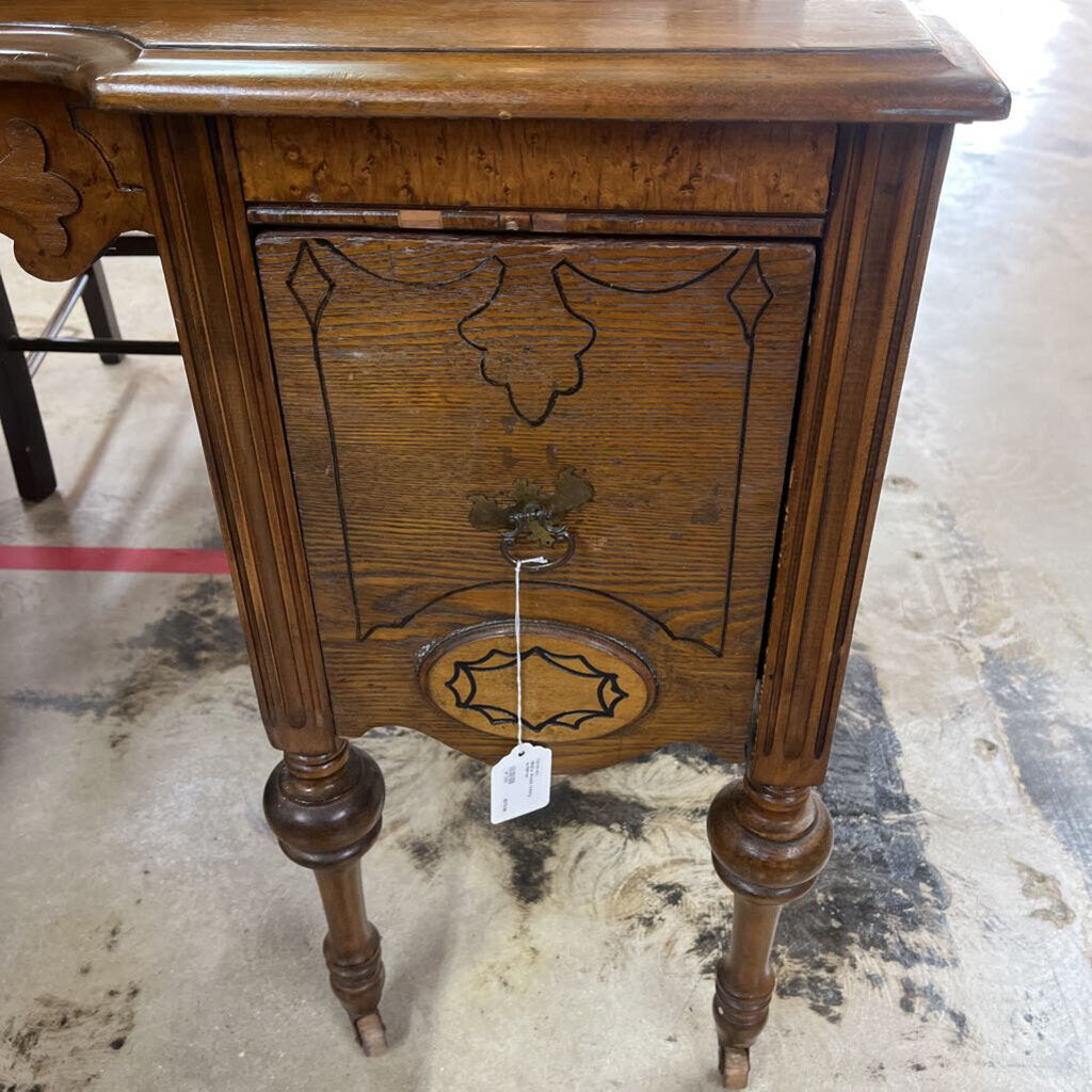 1930'S WOOD VANITY W/MIRROR