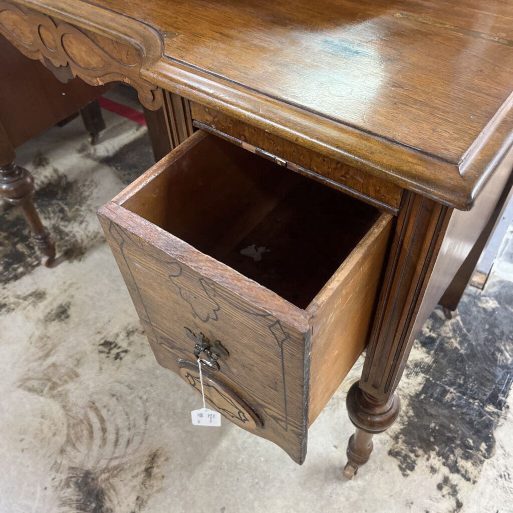 1930'S WOOD VANITY W/MIRROR