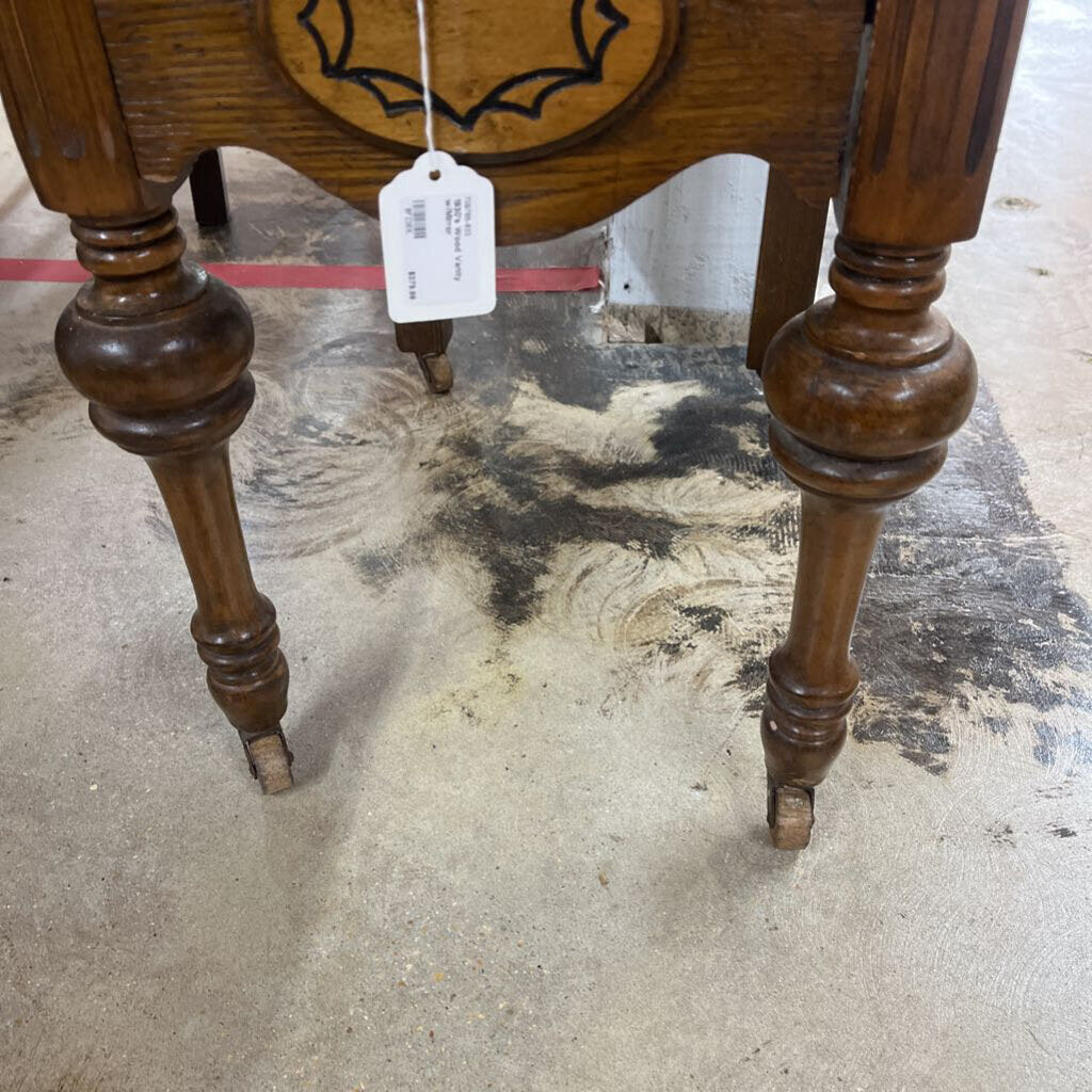 1930'S WOOD VANITY W/MIRROR