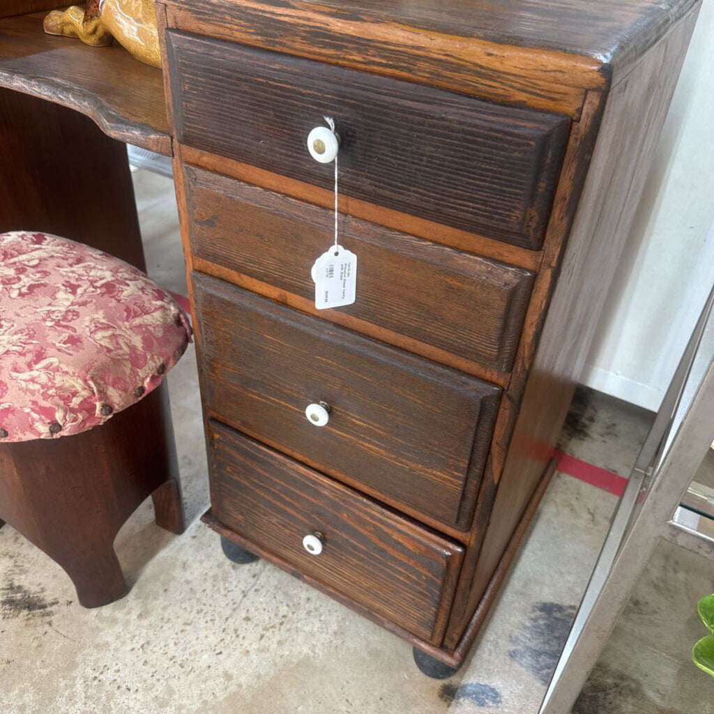 PRIMATIVE WOOD VANITY WITH STOOL