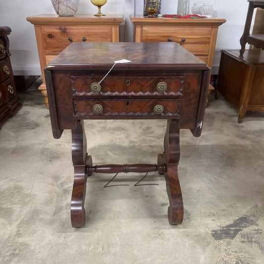 ANTIQUE DROP SIDES ENGLISH WORK TABLE