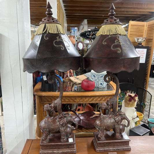 MONKEY AND ELEPHANT TABLE LAMPS (SOLD AS A PAIR)