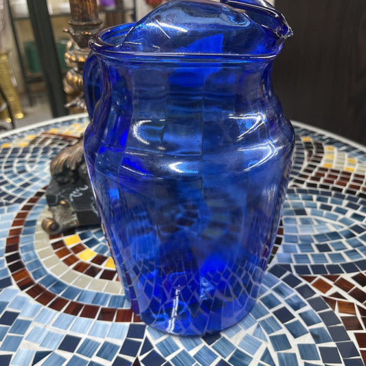 BLUE GLASS PITCHER