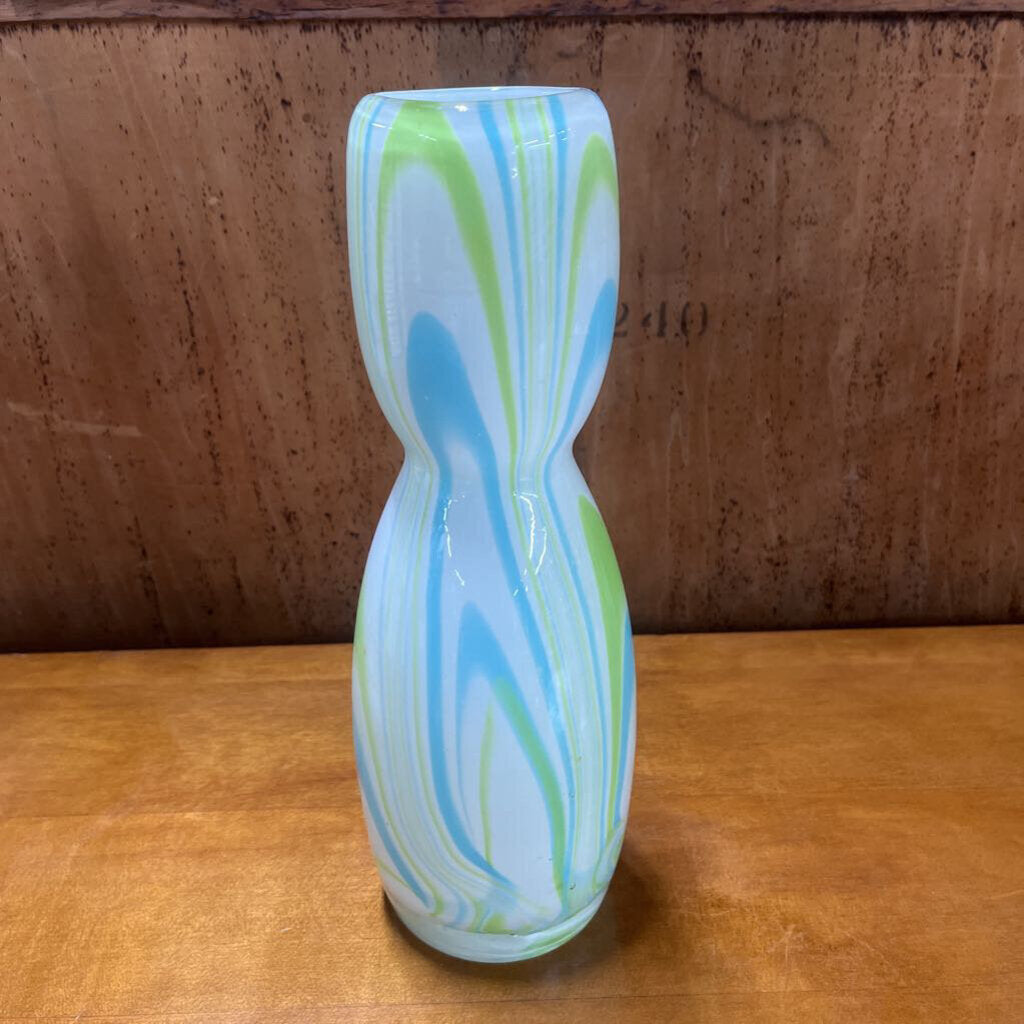 White Blue Green Vase