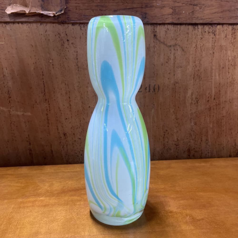 WHITE BLUE GREEN VASE