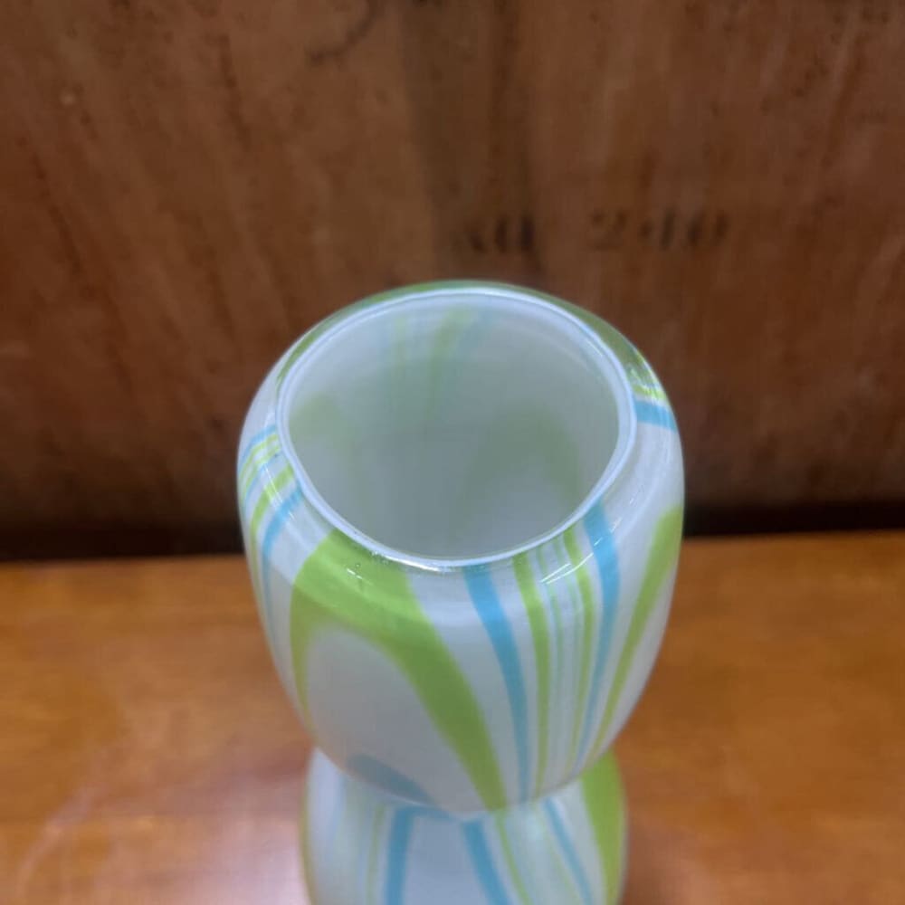 WHITE BLUE GREEN VASE