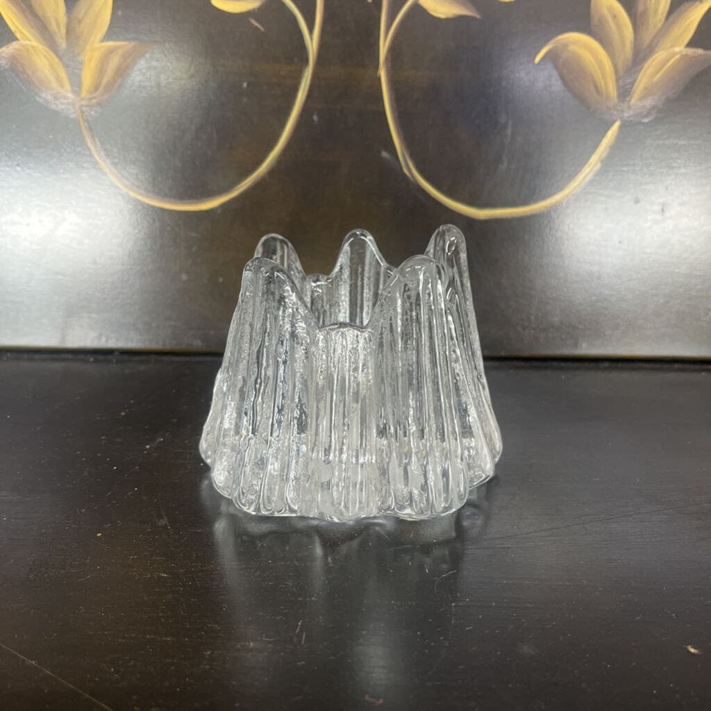 VTG SWEDISH NYBRO VOLCANO ICEBERG CANDLEHOLDER