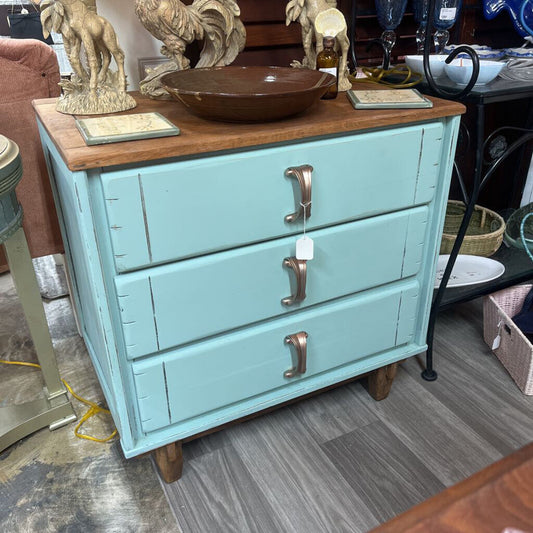 MULTIPURPOSE NIGHTSTAND/END TABLE WITH BRONZE PULLS