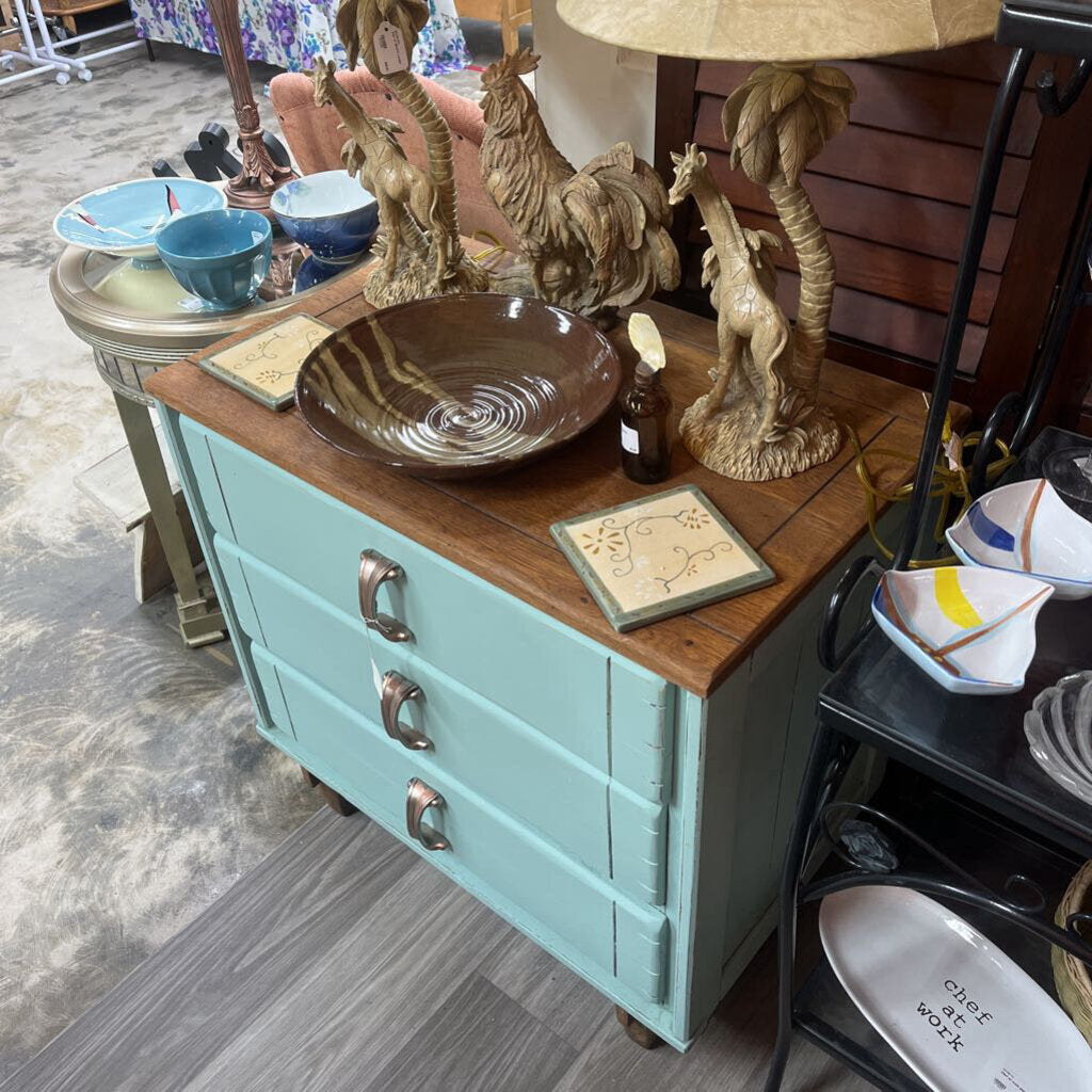 MULTIPURPOSE NIGHTSTAND/END TABLE WITH BRONZE PULLS