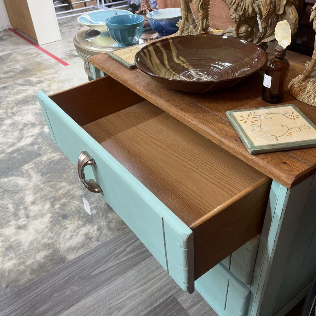 MULTIPURPOSE NIGHTSTAND/END TABLE WITH BRONZE PULLS