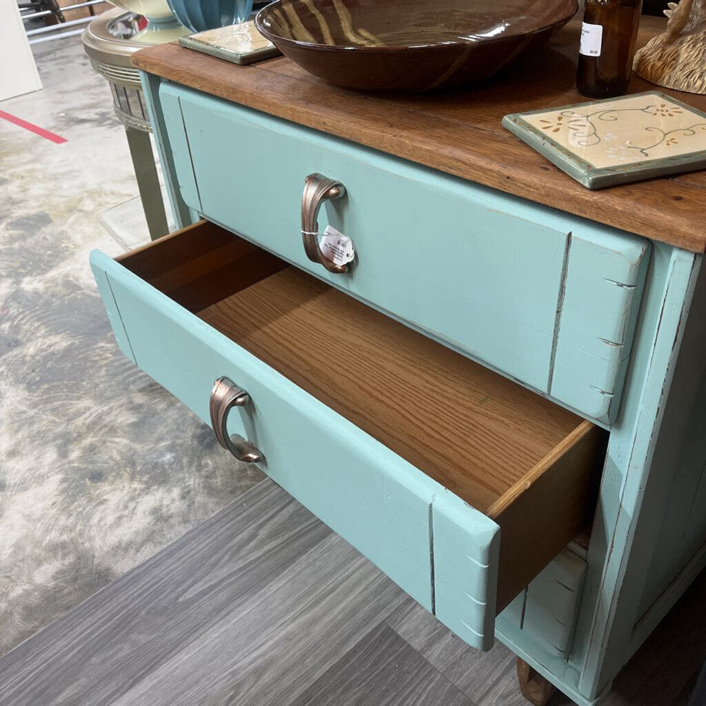 MULTIPURPOSE NIGHTSTAND/END TABLE WITH BRONZE PULLS