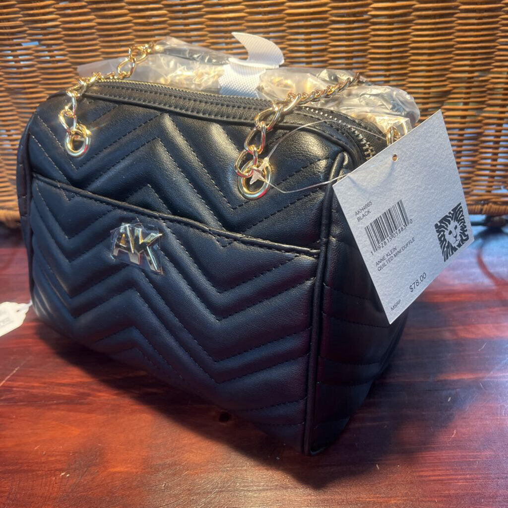 NEW ANNE KLEIN BLACK QUILTED
