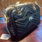 NEW ANNE KLEIN BLACK QUILTED
