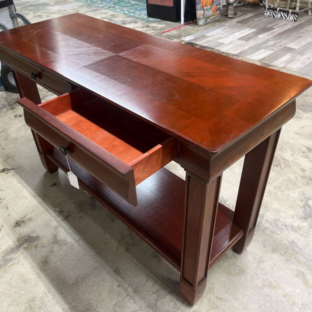 TWO DRAWER CONSOLE TABLE W/BOTTOM SHELF