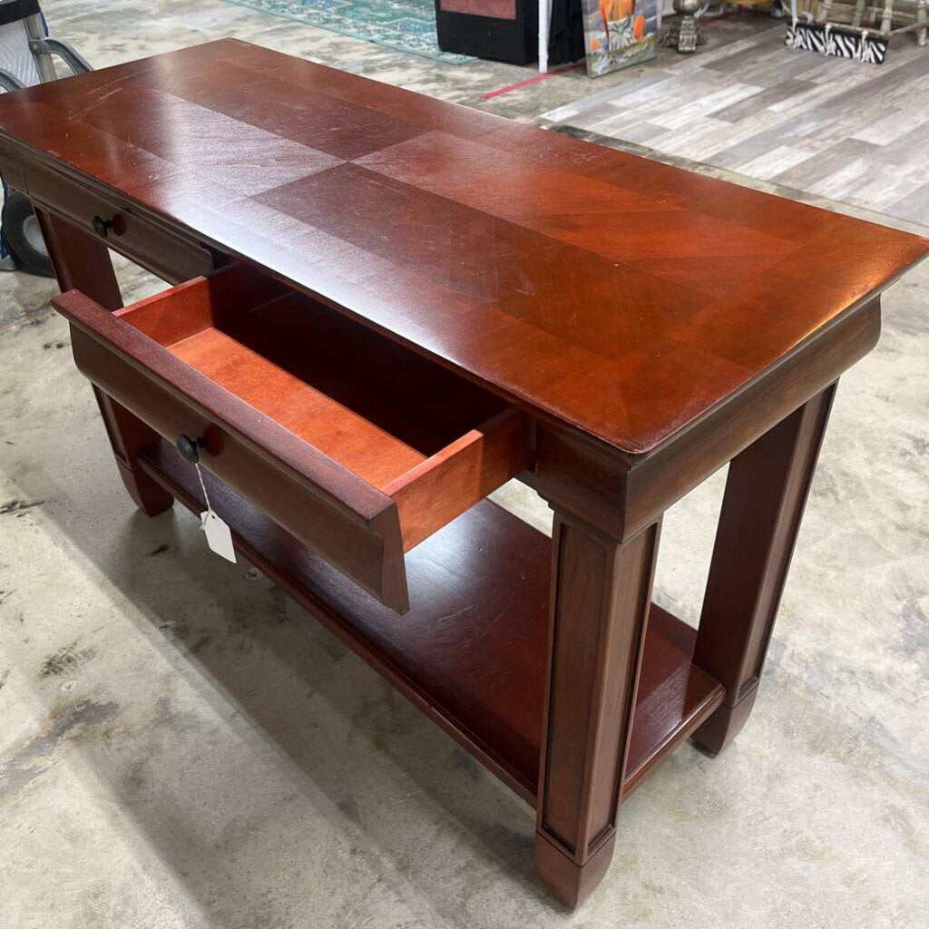Two Drawer Console Table w/Bottom Shelf