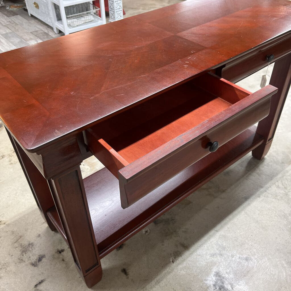 Two Drawer Console Table w/Bottom Shelf