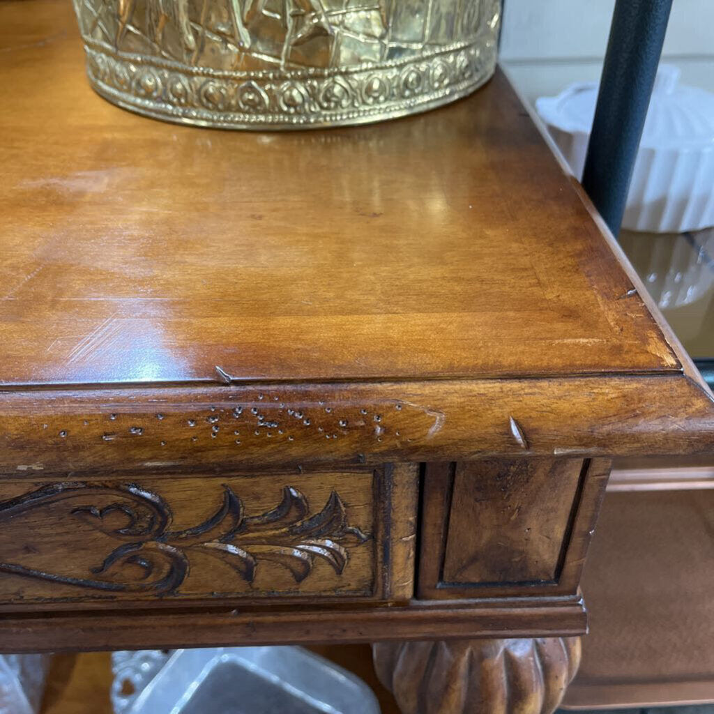 Klaussner Carved 2 Drawer Sofa Table