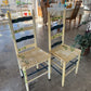 Pair Old Tole Painted Ladder Back Chairs