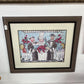 CRAB CHEF SIGNED LARGE FRAMED ART