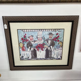Crab Chef Signed Large Framed Art