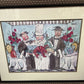 CRAB CHEF SIGNED LARGE FRAMED ART