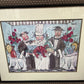 CRAB CHEF SIGNED LARGE FRAMED ART