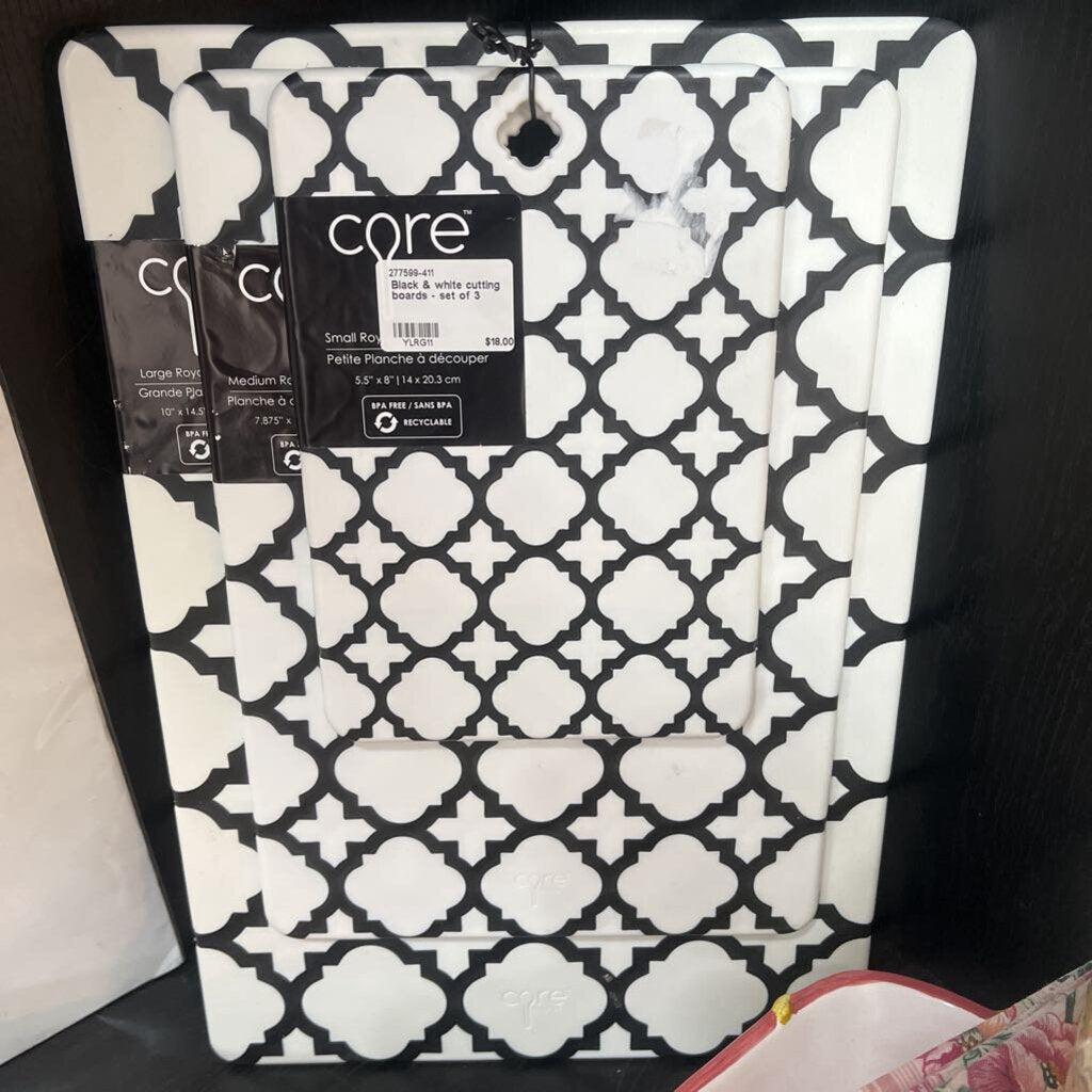 Black & white cutting boards - set of 3