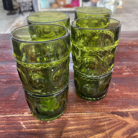 MCM (4) KINGS CROWN INDIANA GLASSES OLIVE