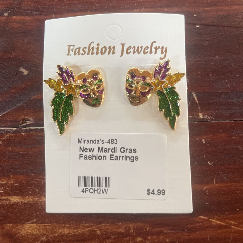 NEW MARDI GRAS FASHION EARRINGS