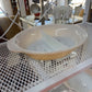 FIRE KING PEACH LUSTRE DIVIDED DISH