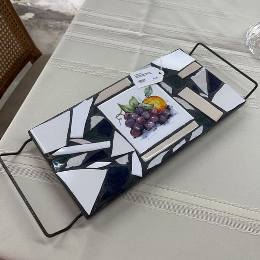 Mosiac Tile Grapes Cheese Board Trivet