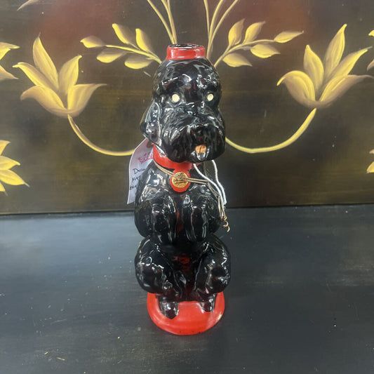 DECANTER, VINTAGE 1940"S GARNIER BLACK FRENCH POODLE