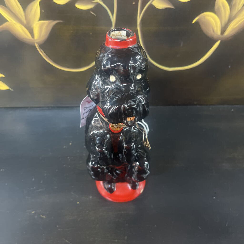 DECANTER, VINTAGE 1940"S GARNIER BLACK FRENCH POODLE
