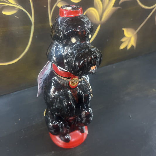 DECANTER, VINTAGE 1940"S GARNIER BLACK FRENCH POODLE