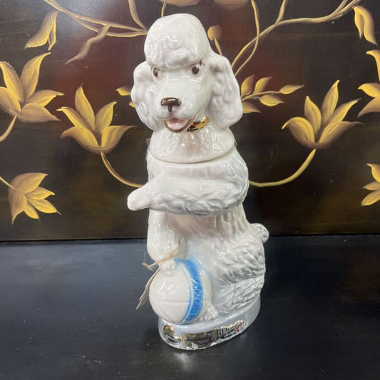 VTG DECANTER , JIM BEAM 1970,WHITE POODLE