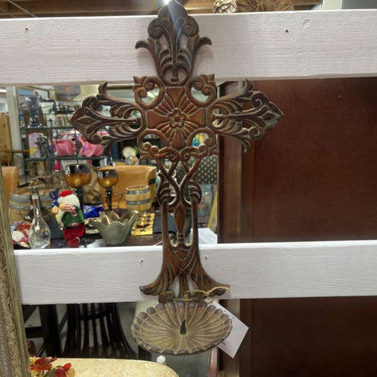 SCONCE, CROSS, BRASS COLOR