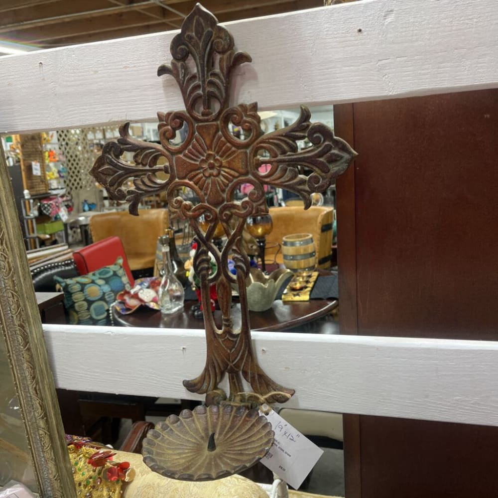 SCONCE, CROSS, BRASS COLOR